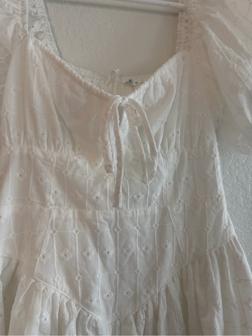 Altar'd State White Eyelet Tiered Mini Dress - Picture 4 of 9